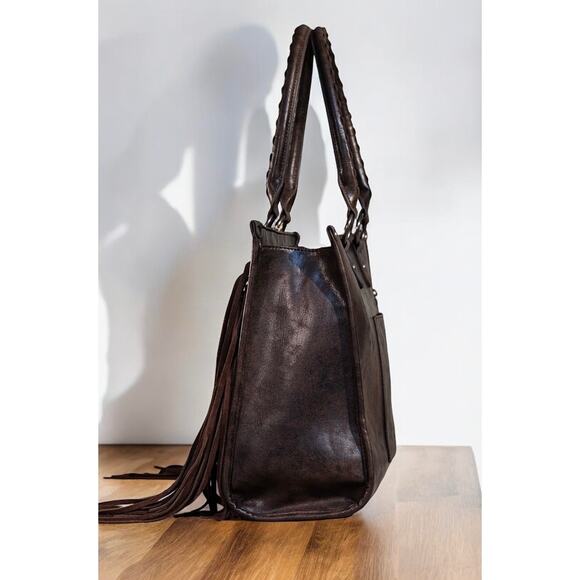 Montana West Tool Fringe Wide Tote - Coffee *NEW in Package* - Picture 3 of 5